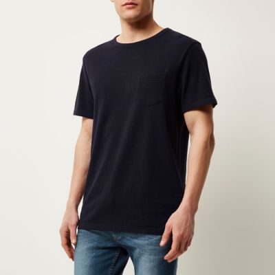 Dark blue chest pocket t-shirt